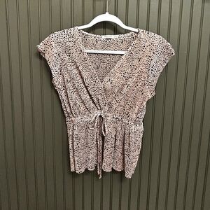 Womens pleated peplum top